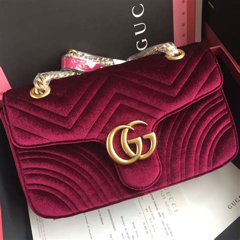 gucci red velbet bag|gucci velvet marmont bag.